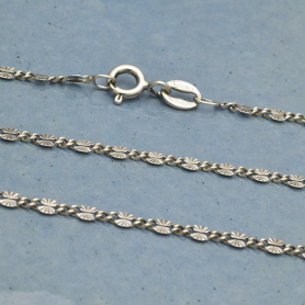 Sterling Silver Chain - Delicate Sunburst Links 18  inch