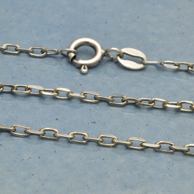 Sterling Silver Faceted Oval Cable Chain