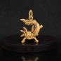 Bronze Axolotl Charm on dark background