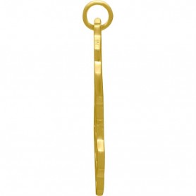 Honeycomb Charm - 24K Gold Plated Bronze 32x16mm