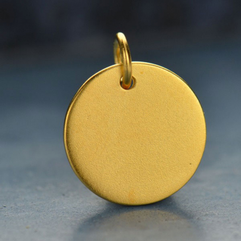 Large Round Stamping Blank - 24K Gold Plated Bronze 15x12mm