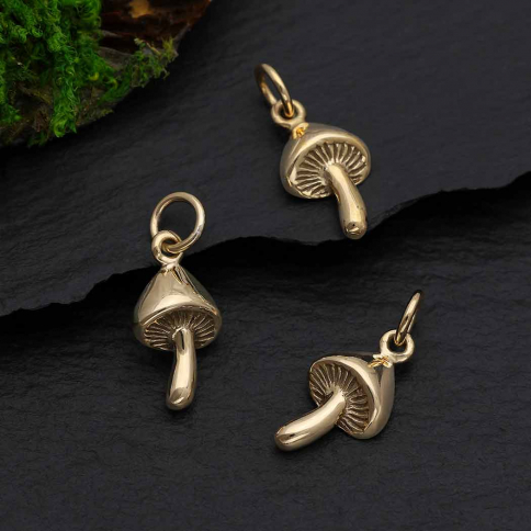 Bronze Mushroom Charm 17x7mm