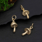Bronze Mushroom Charm 17x7mm