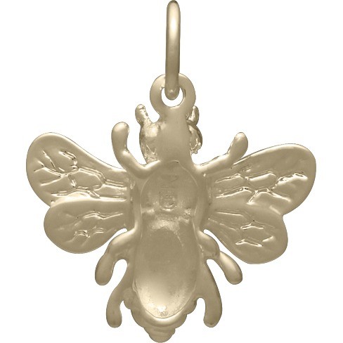 10 Antique Gold Honey Bee Charms – Pewter 16x21mm For Jewelry Making