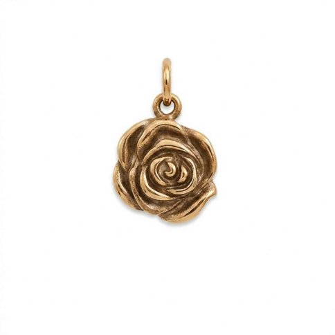 Bronze Rose Charm - Textured 17x11mm