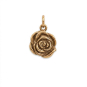 Bronze Rose Charm - Textured 17x11mm