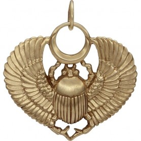 Egyptian Scarab Jewelry Pendant - Bronze 29x27mm
