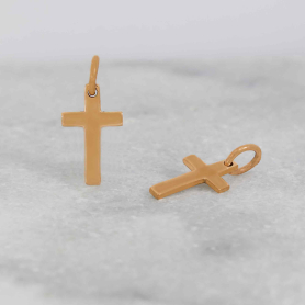 Bronze Cross Charm 4x8mm