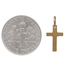 Bronze Cross Charm with Dime