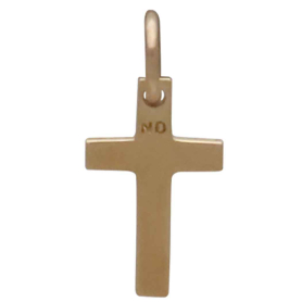 Bronze Cross Charm Back View