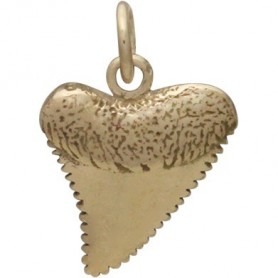 Bronze Shark Tooth Jewelry Charm 17x11mm