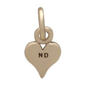 Tiny Heart Jewelry Charm - Bronze 11x5mm