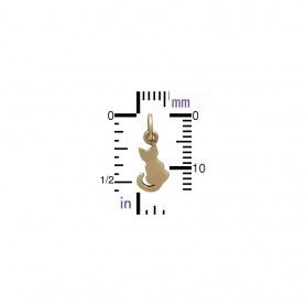 Tiny Cat Jewelry Charm - Bronze 15x6mm