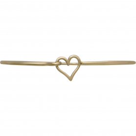 Bronze Charm Bracelet - Heart Hook and Eye Closure