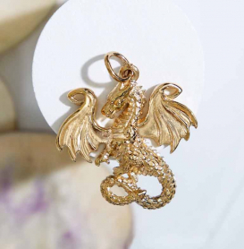 Bronze Fairy Tale Dragon Charm 24x20mm