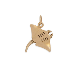 Bronze Stingray Charm 18x15mm back view