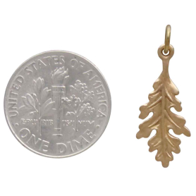 Bronze Oak Leaf Charm with Dime