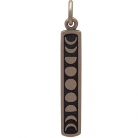 Bronze Vertical Moon Phase Charm 28x4mm