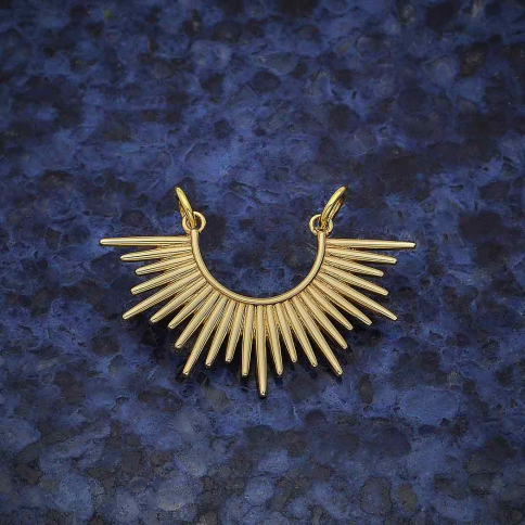 Bronze Sunburst Spike Pendant Festoon 23x32mm