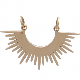 Bronze Sunburst Spike Pendant Festoon 23x32mm