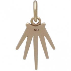 Bronze Five Spike Charm 17x10mm