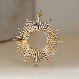 Bronze Spikey Sun Pendant Link 37x32mm