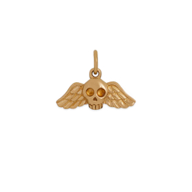 Bronze Flying Skull Charm 12x17mm