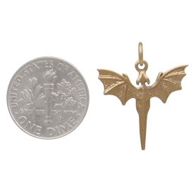 Bronze Flying Dragon Charm with Dime