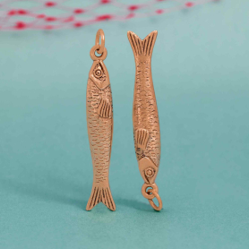 Bronze Sardine Pendant 38x6mm