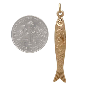 Bronze Sardine Pendant with Dime