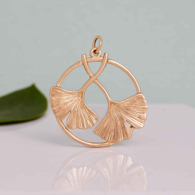 Bronze Ginkgo Leaves Pendant 