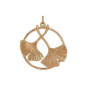 Bronze Ginkgo Leaves Pendant 31x28mm