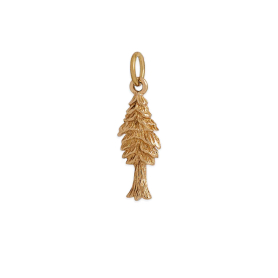 Bronze Small Dimensional Pine Tree Charm 22x7mm