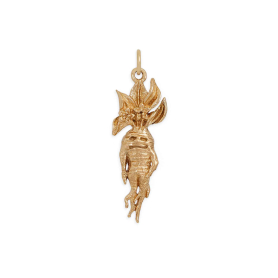 Bronze Mandrake Root Charm 33x11mm