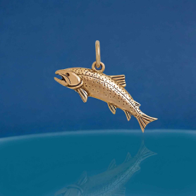 Bronze Trout Charm 12x21mm
