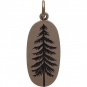 Bronze Etched Pine Tree Charm 26x10mm