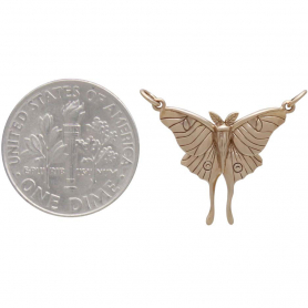 Bronze Luna Moth Pendant Festoon 26x30mm