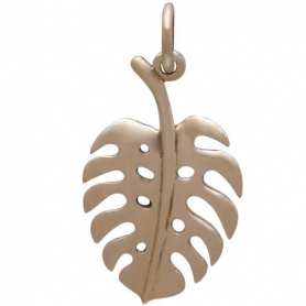 Bronze Monstera Leaf Charm 22x11mm