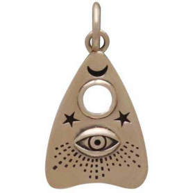 Bronze Ouija Planchette Charm with All Seeing Eye 20x11mm