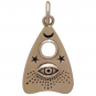 Bronze Ouija Planchette Charm with All Seeing Eye 20x11mm