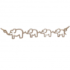 Bronze Mama and Three Baby Elephant Pendant