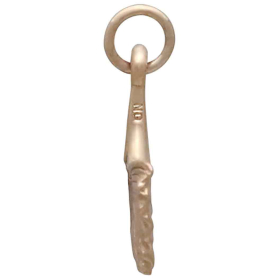 Bronze Ginkgo Leaf Charm Side View