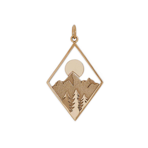 Nina Designs Bronze Mountain Charm in Diamond Frame 33x20mm
