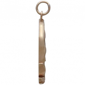 Bronze Skull Pendant with Mushrooms 27x20mm