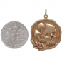 Bronze Skull Pendant with Mushrooms 27x20mm