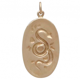 Bronze Flower and Snake Pendant