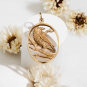 Bronze Raven Oval Pendant