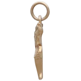 Bronze Small Luna Moth Charm Side View