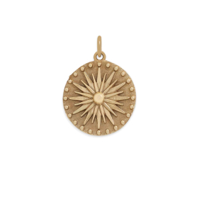 Bronze Reversible Sun and Moon Pendant 23x17mm
