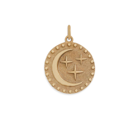 Bronze Reversible Sun and Moon Pendant 23x17mm back side